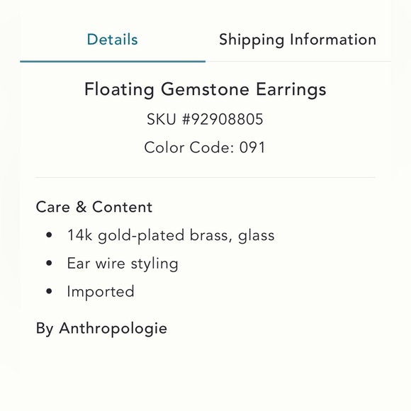 Anthropologie floating gemstone earring - Picture 10 of 13